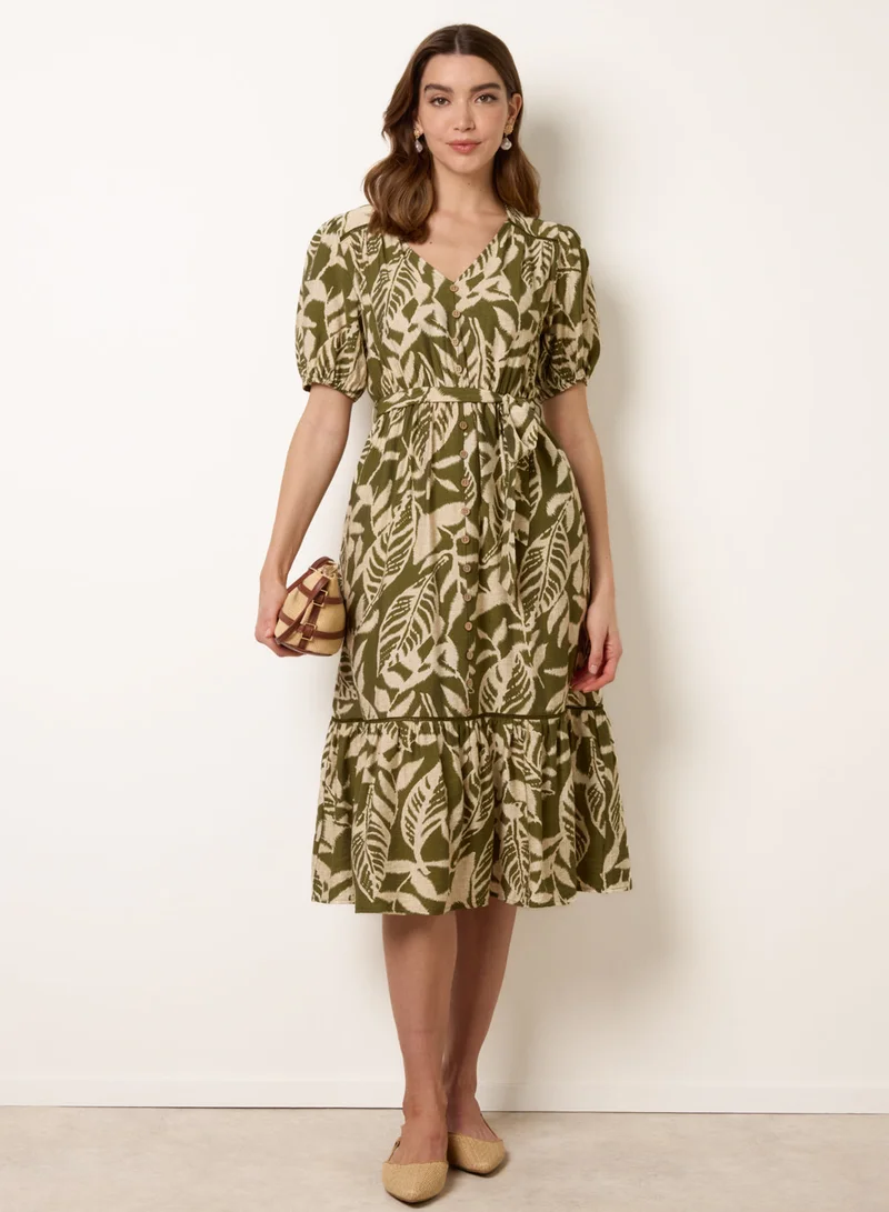 بلو فانيلا Coconut Button Belted Midi Dress